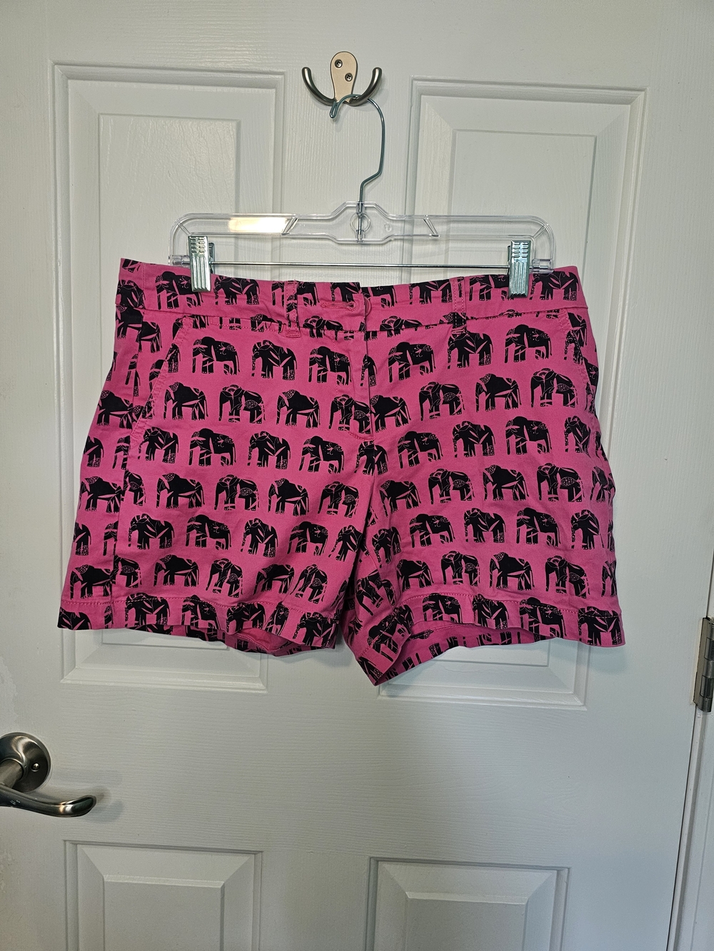 crown & ivy Pink Shorts with Black Elephant Print Women's Size 6